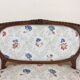 Louis XVI Style Basket Bench with floral fabric