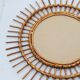 Sun mirror of the 50s in rattan