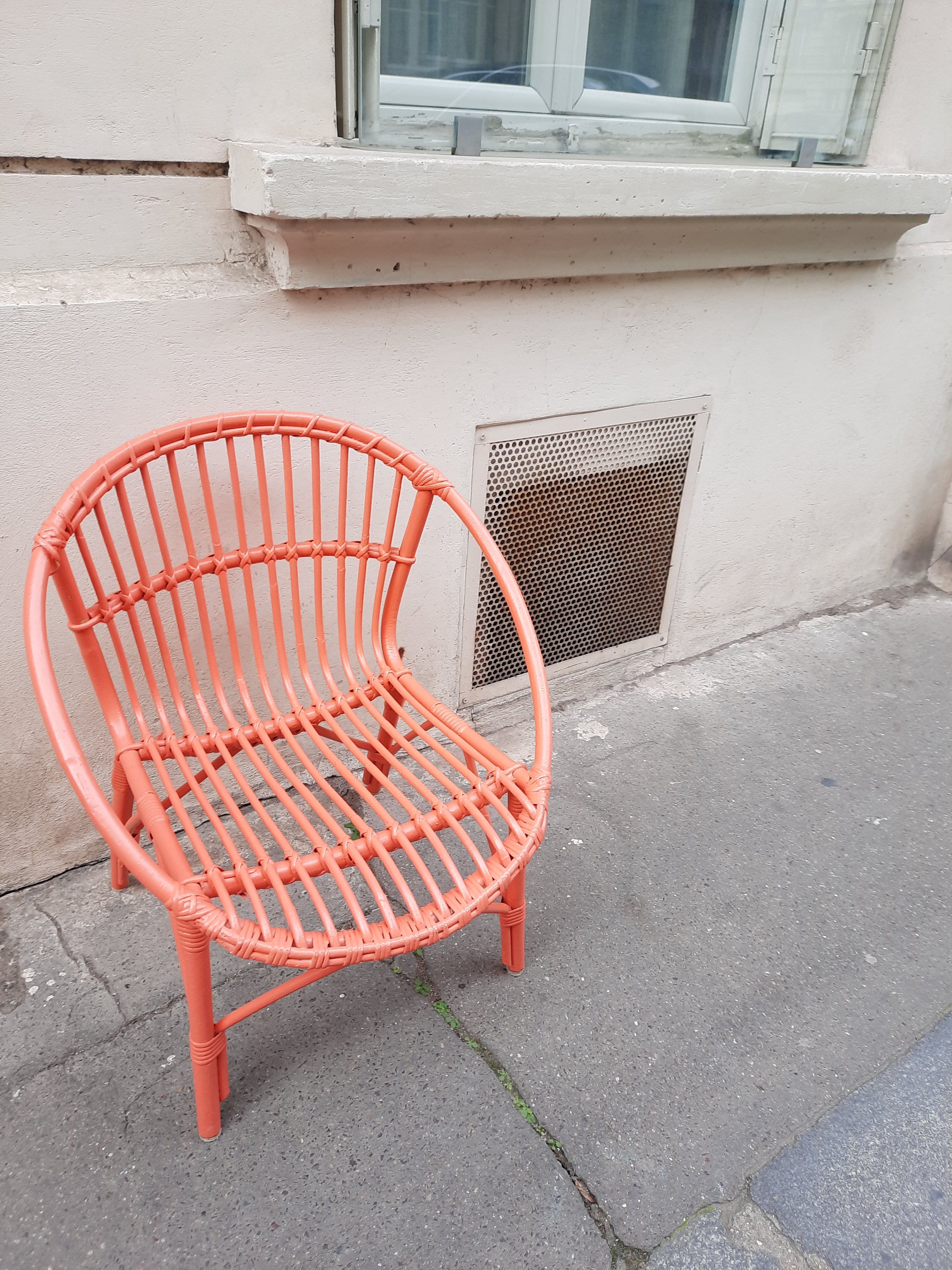 Rattan basket armchair