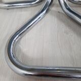 Table 70s, chrome and crystal metal, cobra design model by Giotto Stoppino.