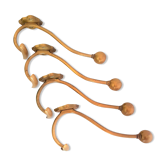 Lot of 4 hooks brass