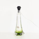Vintage Belgian crystal glass table lamp by Val Saint Lambert