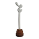 Biomorphic-inspired sculpture, on an industrial wooden base, 28 cm