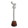 Biomorphic-inspired sculpture, on an industrial wooden base, 28 cm
