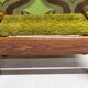 Brutalist oak footstool end table – 1970s
