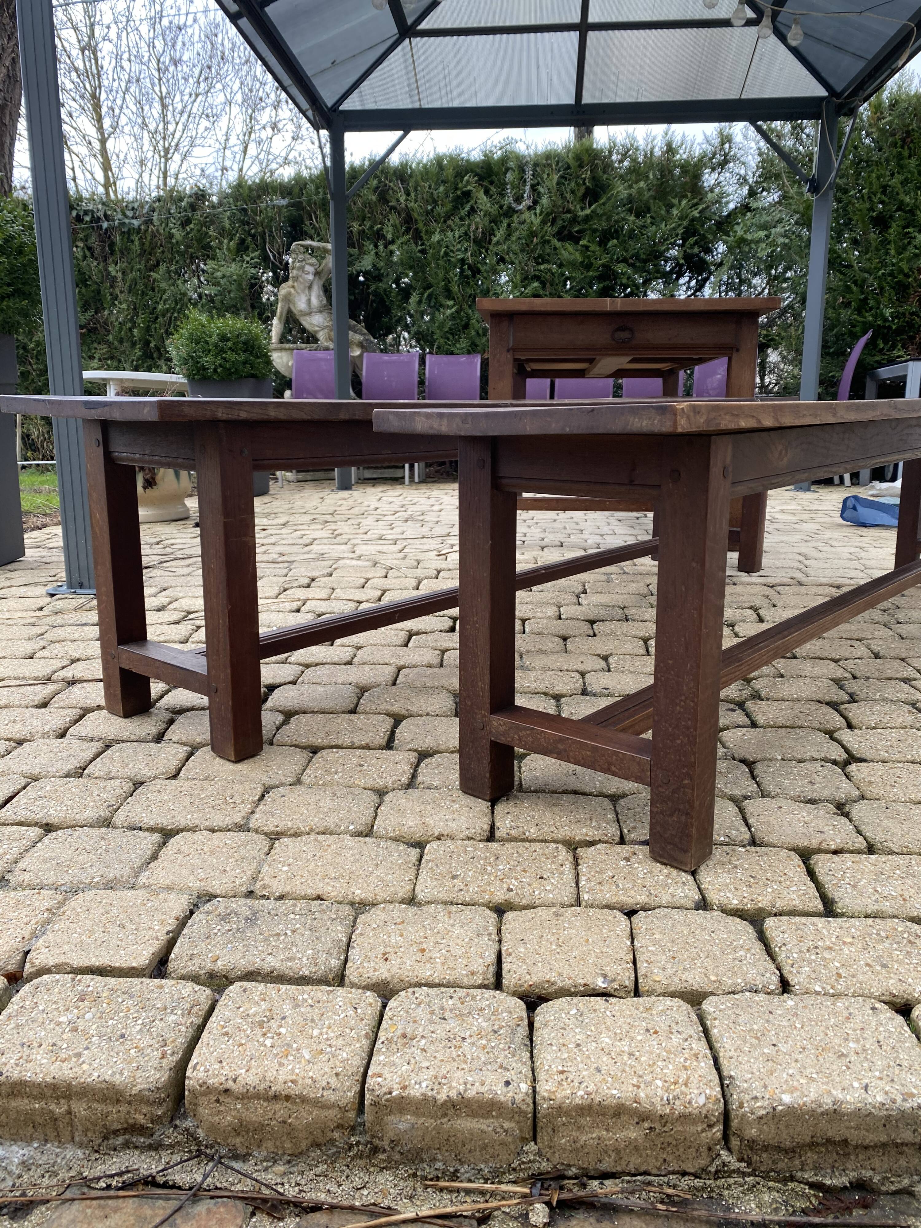 Old pairs of benches
