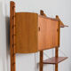 Teak 2-Bay Ergo Modular Wall Unit with double chest of drawers, a cabinet & 2 shelves by John Texmon