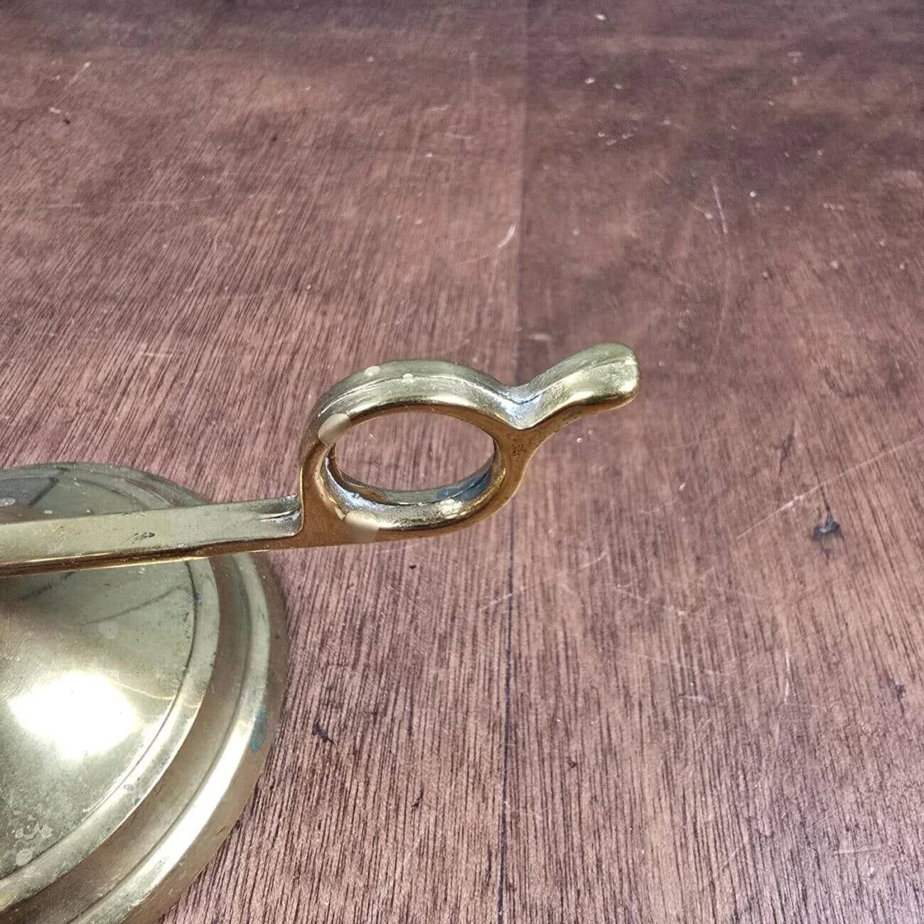 Vintage brass little cellar rat, candle holder with a lovely handle.