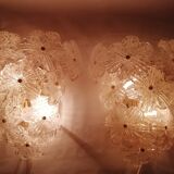 Pair of Murano glass flower wall light