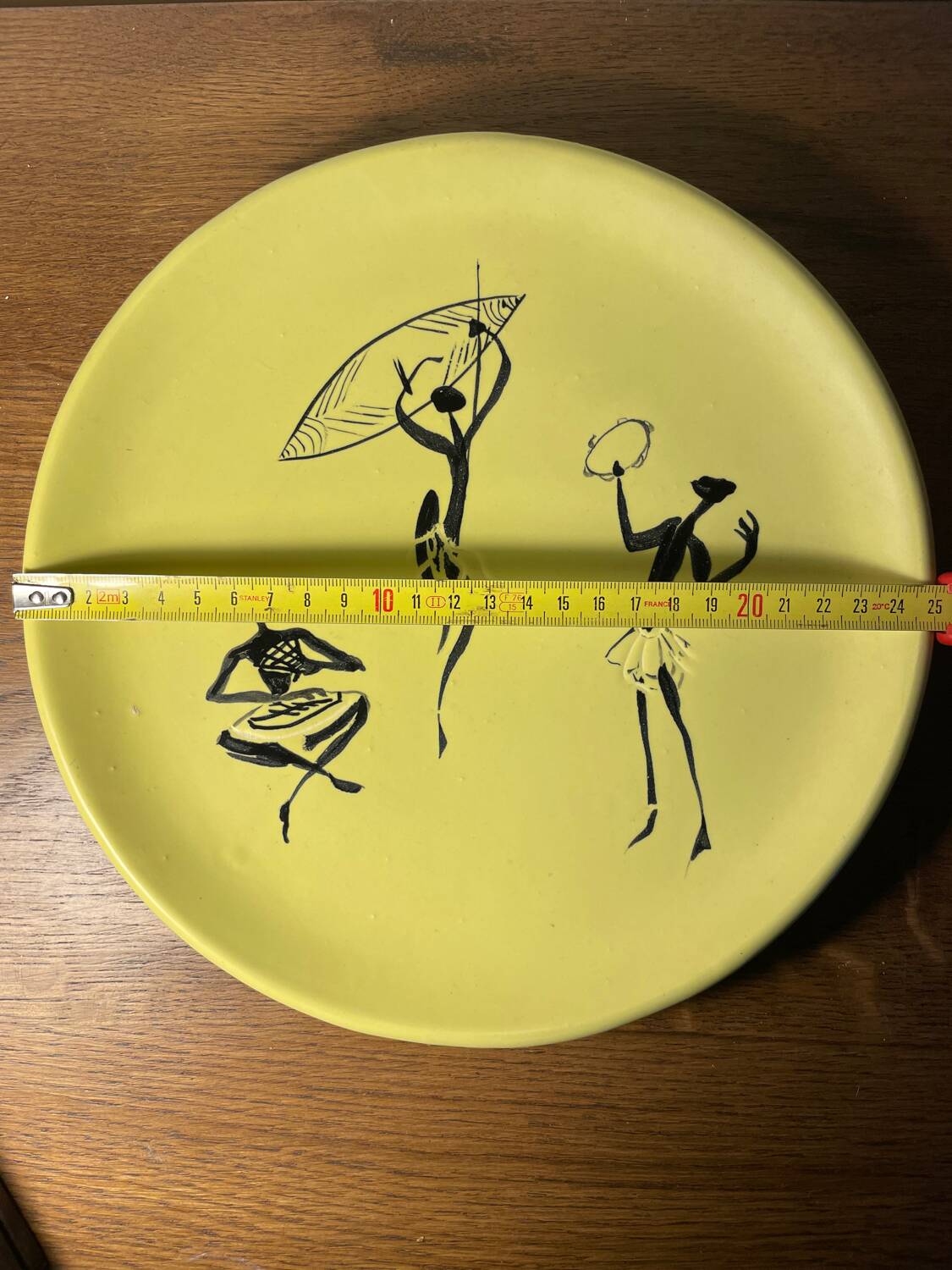 Vintage plate from the cerenne workshops, vallauris