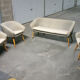 Sofa 3 Chair Danish cocktail of the 50s/60s gray / white