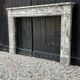 Louis XVI fireplace in grey Ardennes marble, late 18th century.