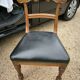 Set of 6 English chairs in mahogany and black leather