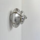 Pair of vintage wall lights, brushed aluminium, France, 1970.