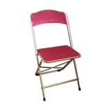 Pink velvet folding chair