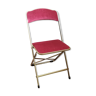 Chaise pliante velours rose