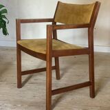 Vintage Danish armchair by Borge Mogensen in yellow velvet