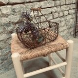 Wooden and straw stool