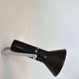 Pair of vintage adjustable wall lights, brown metal, France 1970