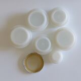 7 old jars of opaline glass