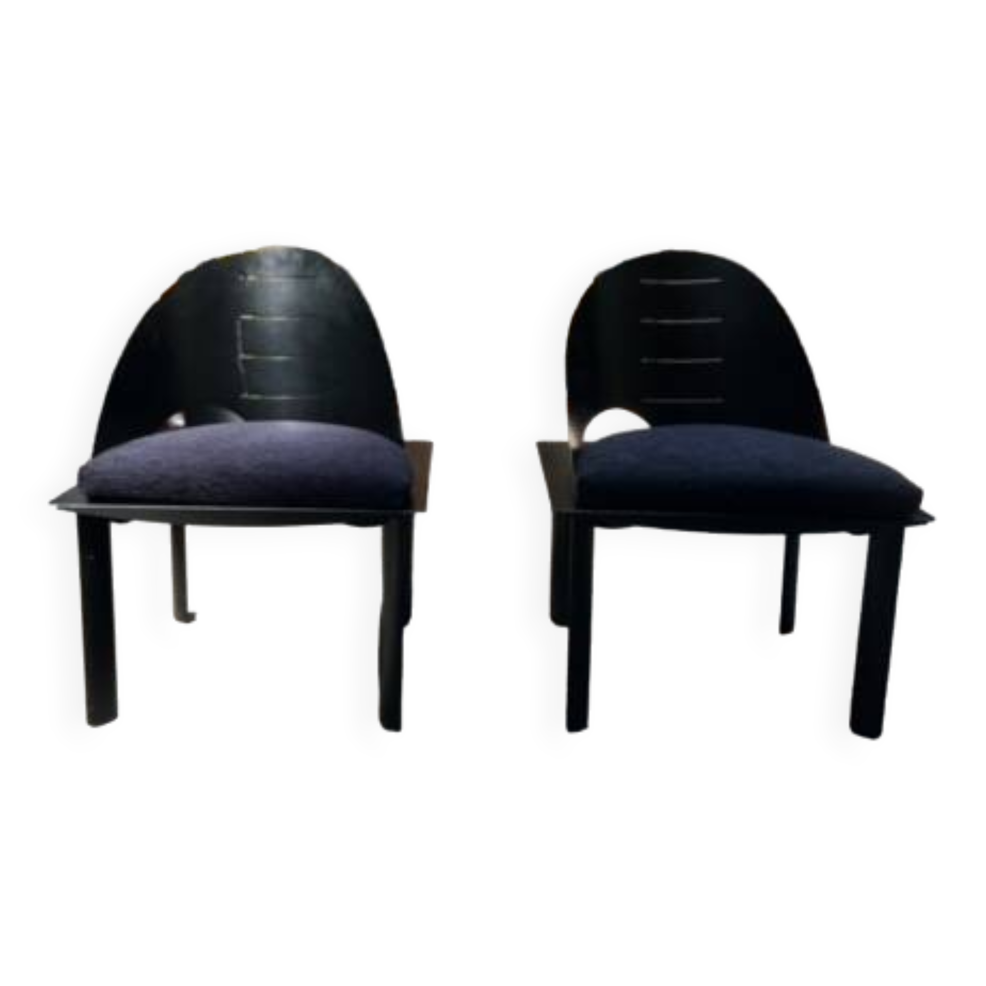 Pair of Patrice Bonneau designer chairs - Genexco Edition - 1980s