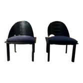 Pair of Patrice Bonneau designer chairs - Genexco Edition - 1980s