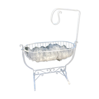 White metal baby cradle