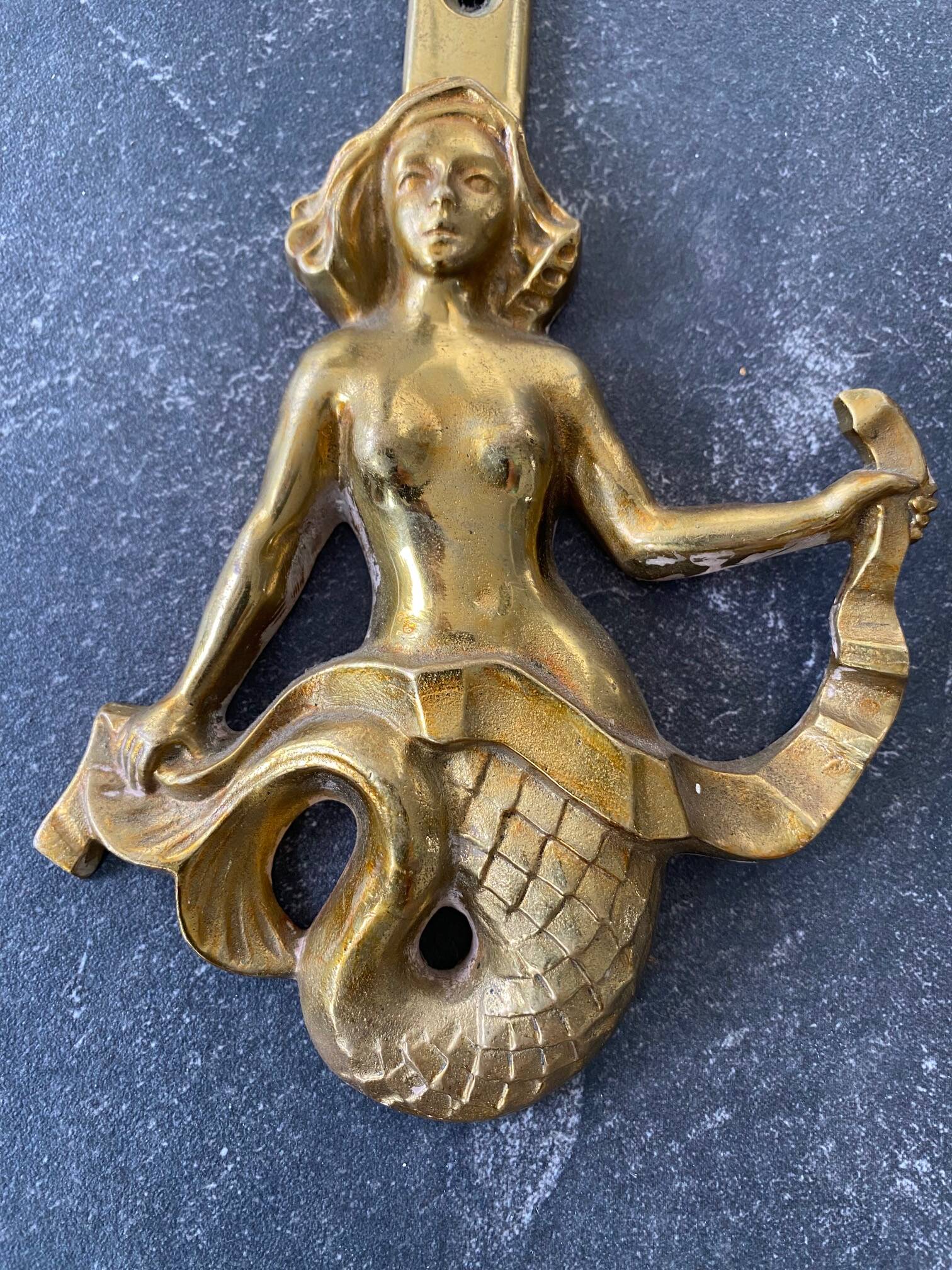 Pair of Guillemard bronze mermaid wall lights
