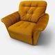 Vintage lounge set for 5, 3-seater convertible sofa and 2 armchairs, 70s.