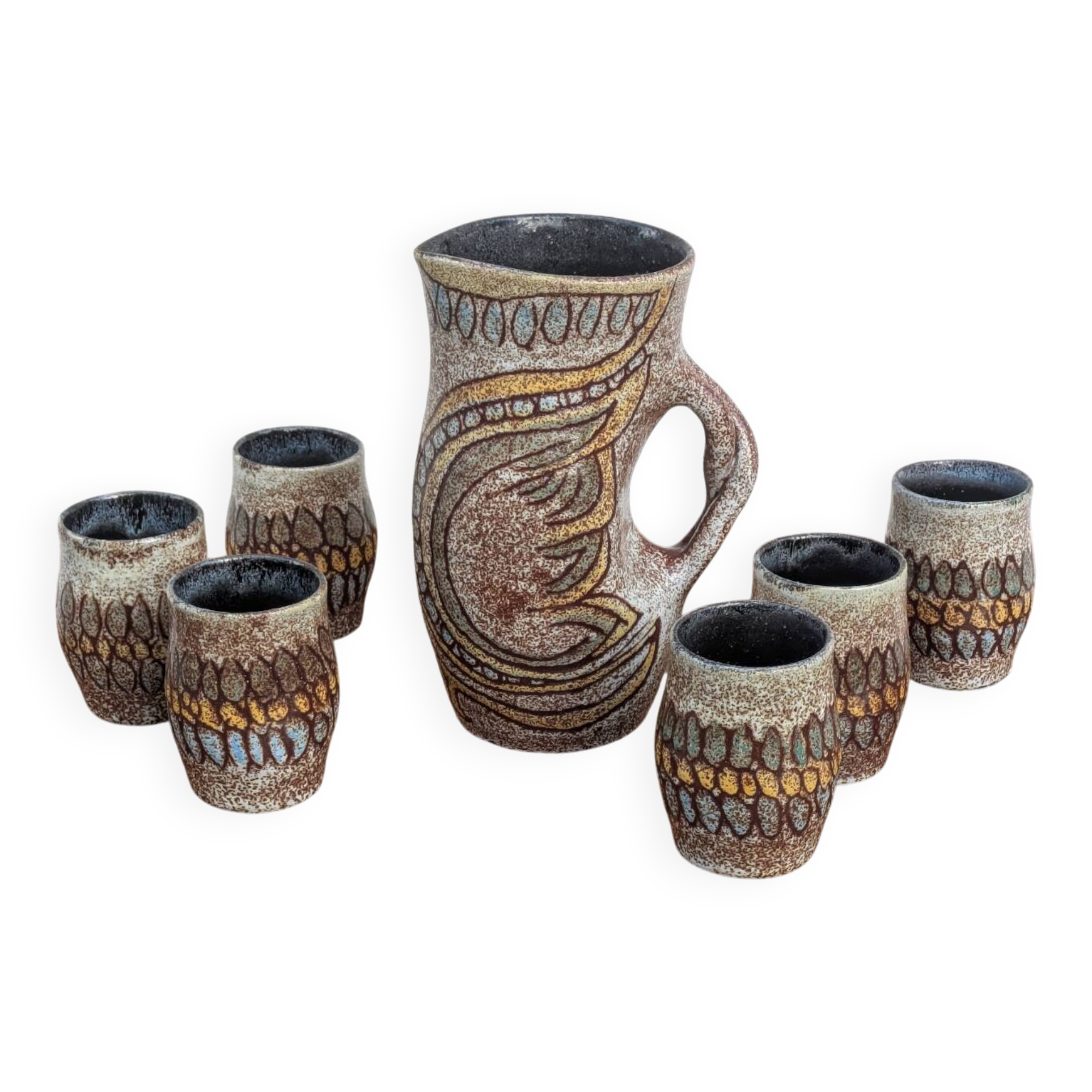 Vintage Accolay ceramic orangeade set, 1960s