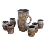 Vintage Accolay ceramic orangeade set, 1960s