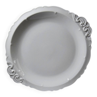 Grand plat de service porcelaine fine de Limoges blanche vintage/ancien