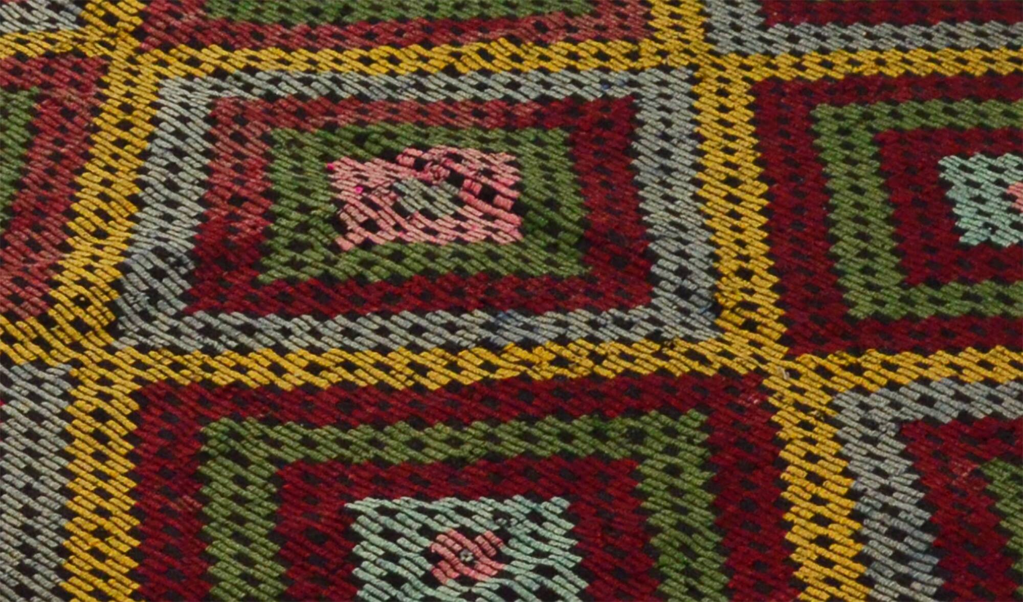 Grand Turkish Kilim Yoruk Vintage 211x310 cm Geometric Multicoloured