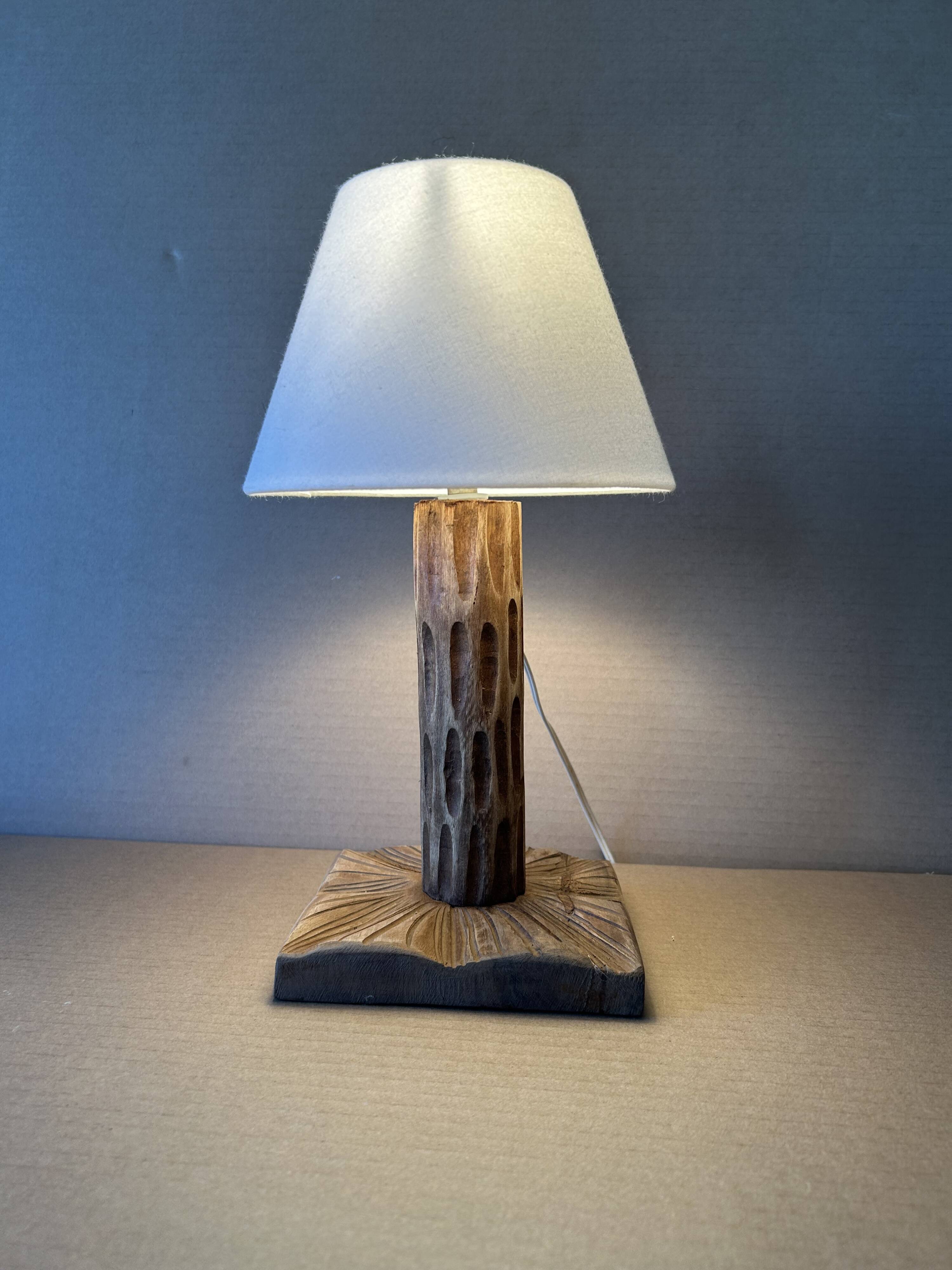 Vintage wooden table lamp