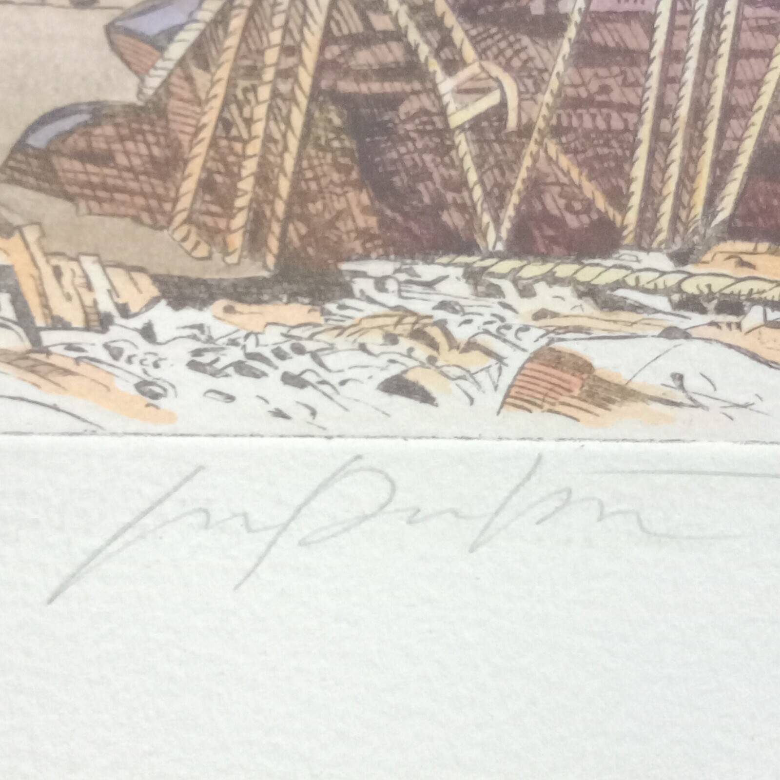 Muages, original lithograph No. 155/300 signed Michel Dubré (1942)