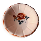 Plat ancien Digoin Sarreguemines modèle Frégate à décor floral rose