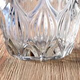 Vase vintage en verre lourd clair par Rudolfova Huť / République tchèque / années 1960