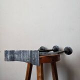 3-arm chandelier, ironwork, brutalist design, handmade