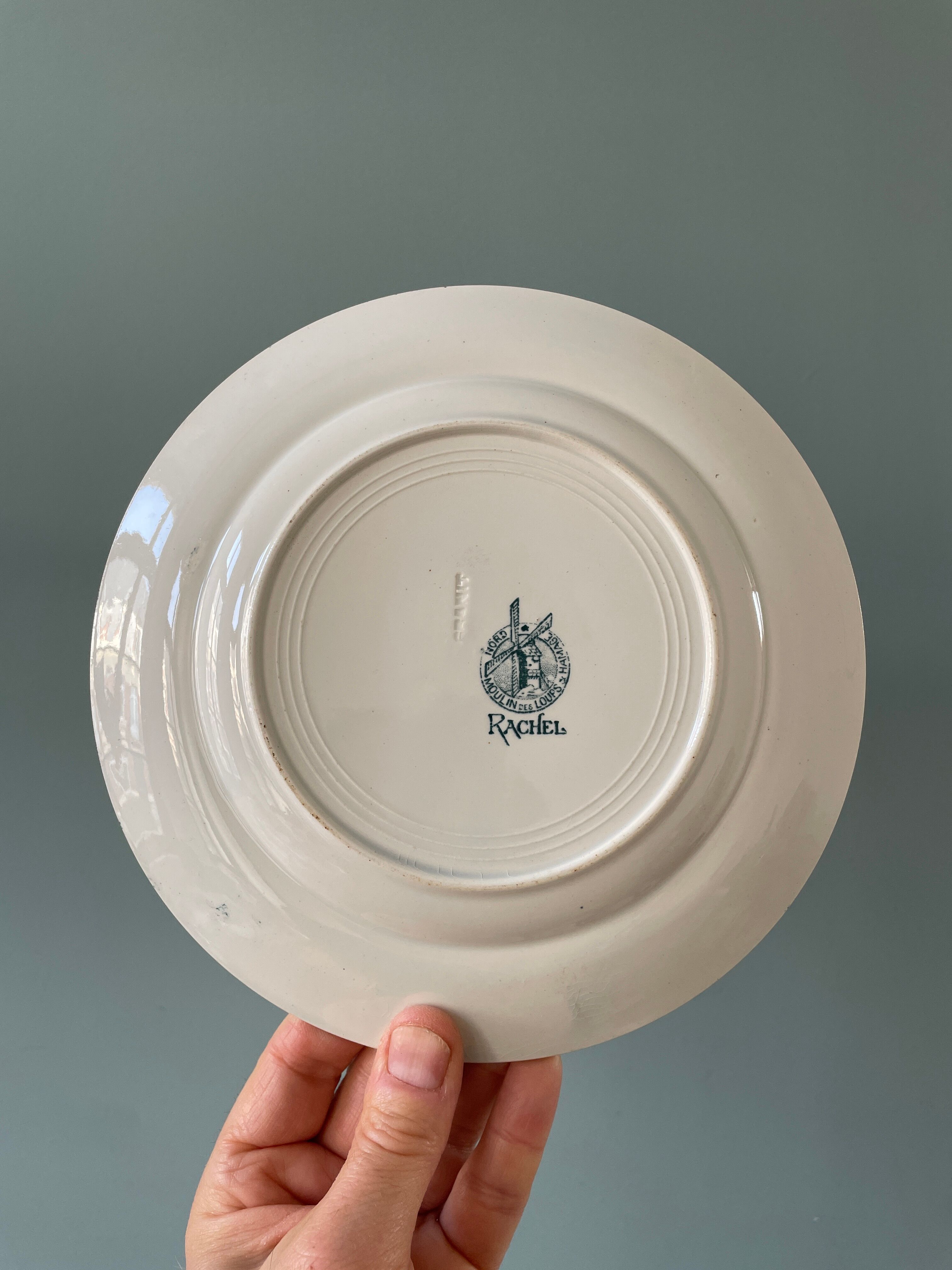 Series of 12 mismatched Terre de Fer dessert plates