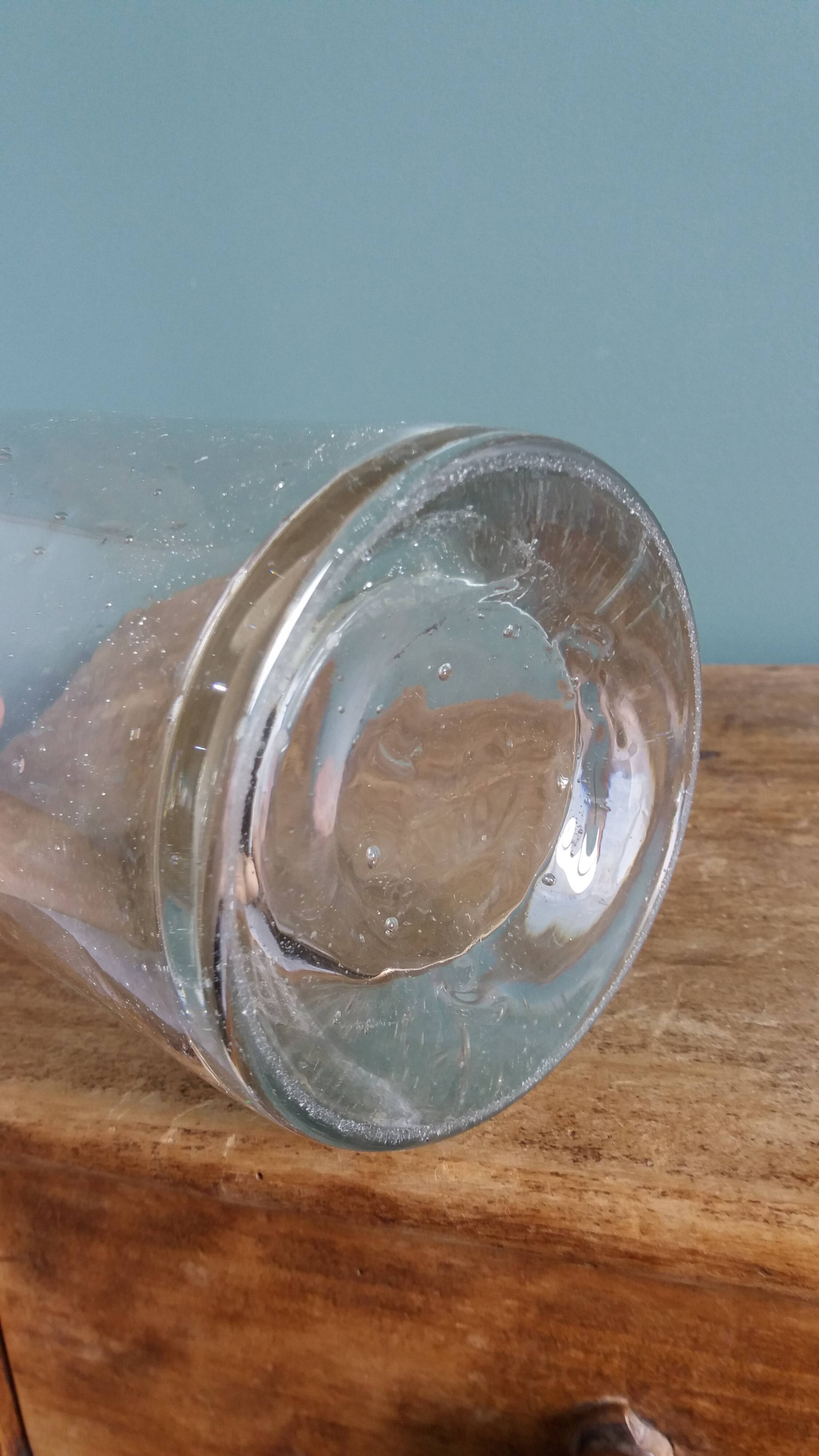 Bubble glass cylinder vase