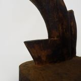 Milking stool carved in one piece, Ariège peasant art, 19th century