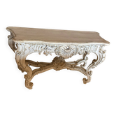 Console en bois sculpté blanc