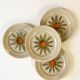 Vintage dessert plates, hand painted flower pattern