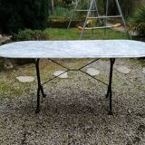 Marble and cast iron bistro table