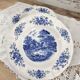 Lot de 5 assiettes creuses Sarreguemines modèle Romantic bleu