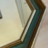Gold and green wood frame mirror