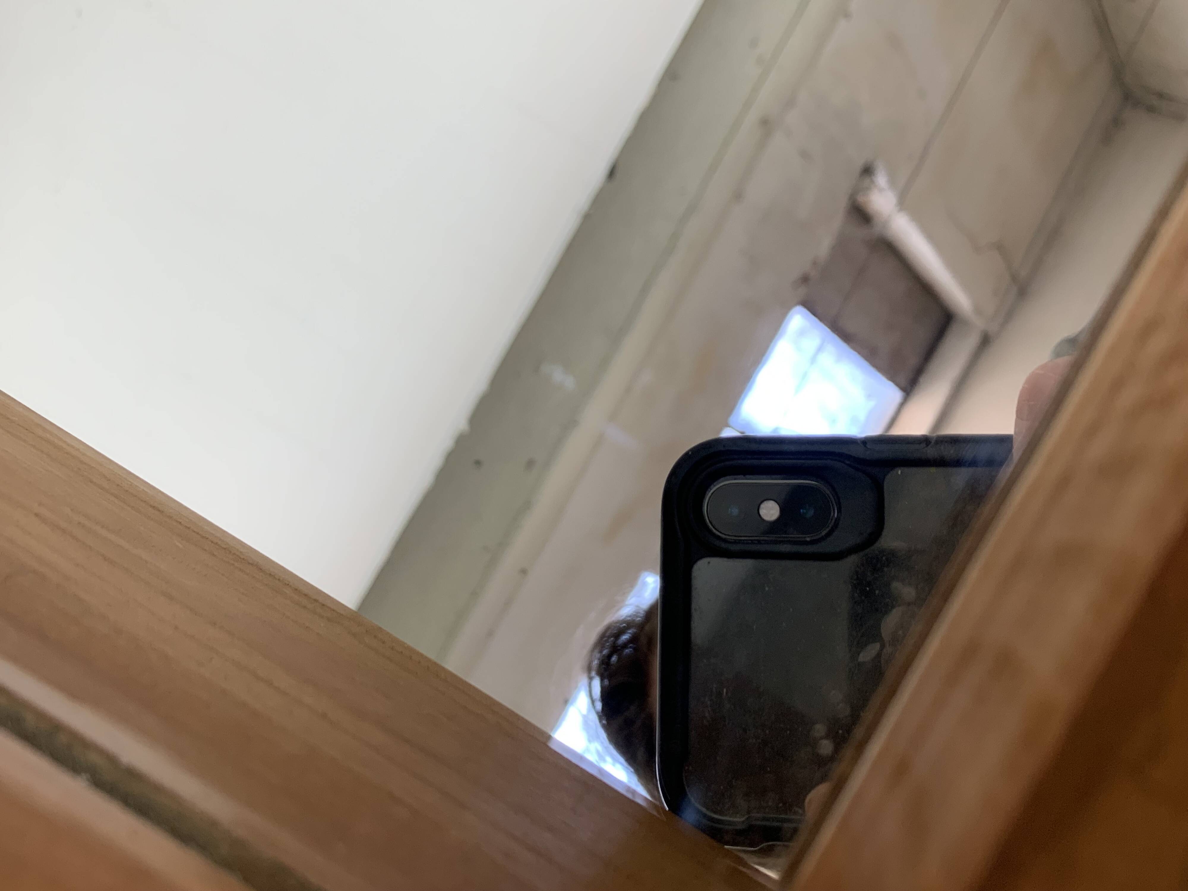 Scandinavian mirror with asymmetrical shelf in wood, 1960s