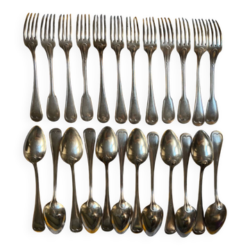 Argent - 12 couverts modèle filet