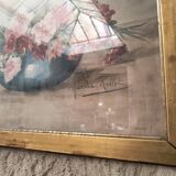 Watercolour signed MARTHE ROBLOT in a gold leaf frame