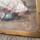 Watercolour signed MARTHE ROBLOT in a gold leaf frame.